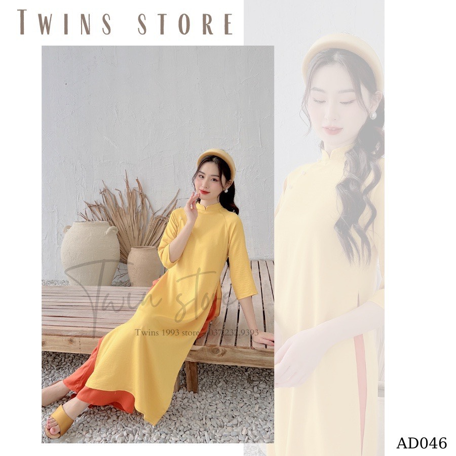 Áo Dài Cách Tân Truyền Thống Xưa Họa Tiết Trơn Nữ Đủ Màu