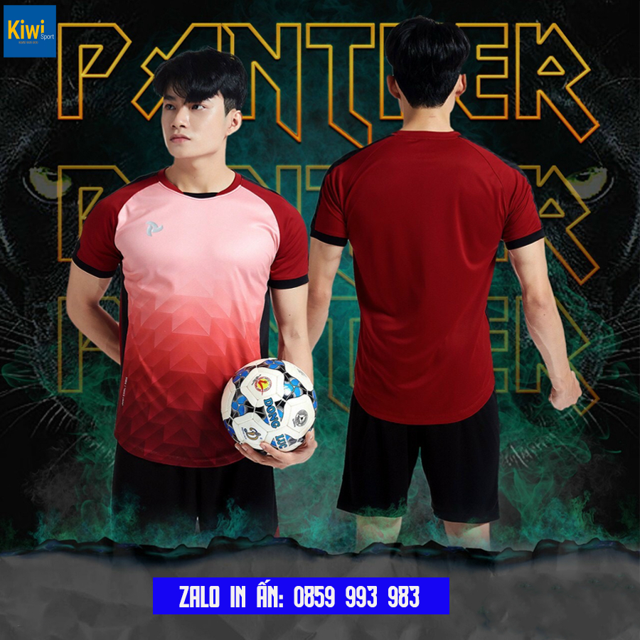 Quần áo bóng đá thiết kế , Bộ quần áo đá banh không logo Panther chính hãng JP siêu mát mè cao cấp V05