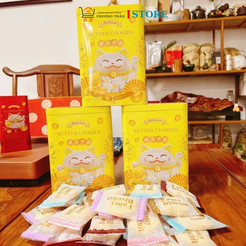 Bánh quy bơ mèo thần tài nặng 168gr ăn ngon