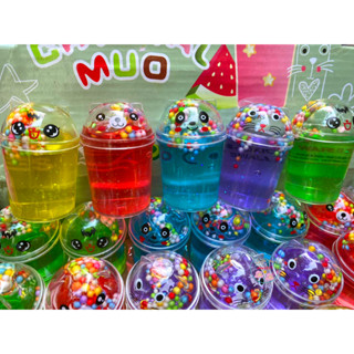   TÁCH LẺ 1 HỘP  Slime CỐC TRÀ SỮA MÈO XỐP 11 màu cực đẹp Đồ chơi hũ slam chất nhờn ma quái squishy 