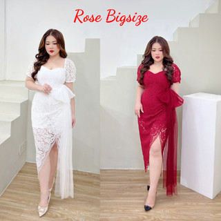 Đầm tiệc nữ bigsize, đầm body dài bigsize, đầm ren xéo tà nơ eo sang chảnh bigsize- feedback khách