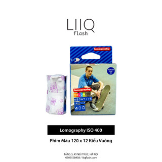 Phim lomography iso 400, màu color, 120 x 12 kiểu vuông, in date cho máy chụp ảnh film - liiq flash