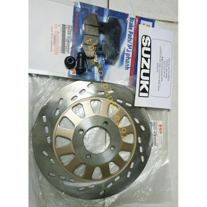 Combo Đĩa  Thắng Trước SUZUKI Viva 110, Fx125, Rgv, Akira-Hàng chính hãng