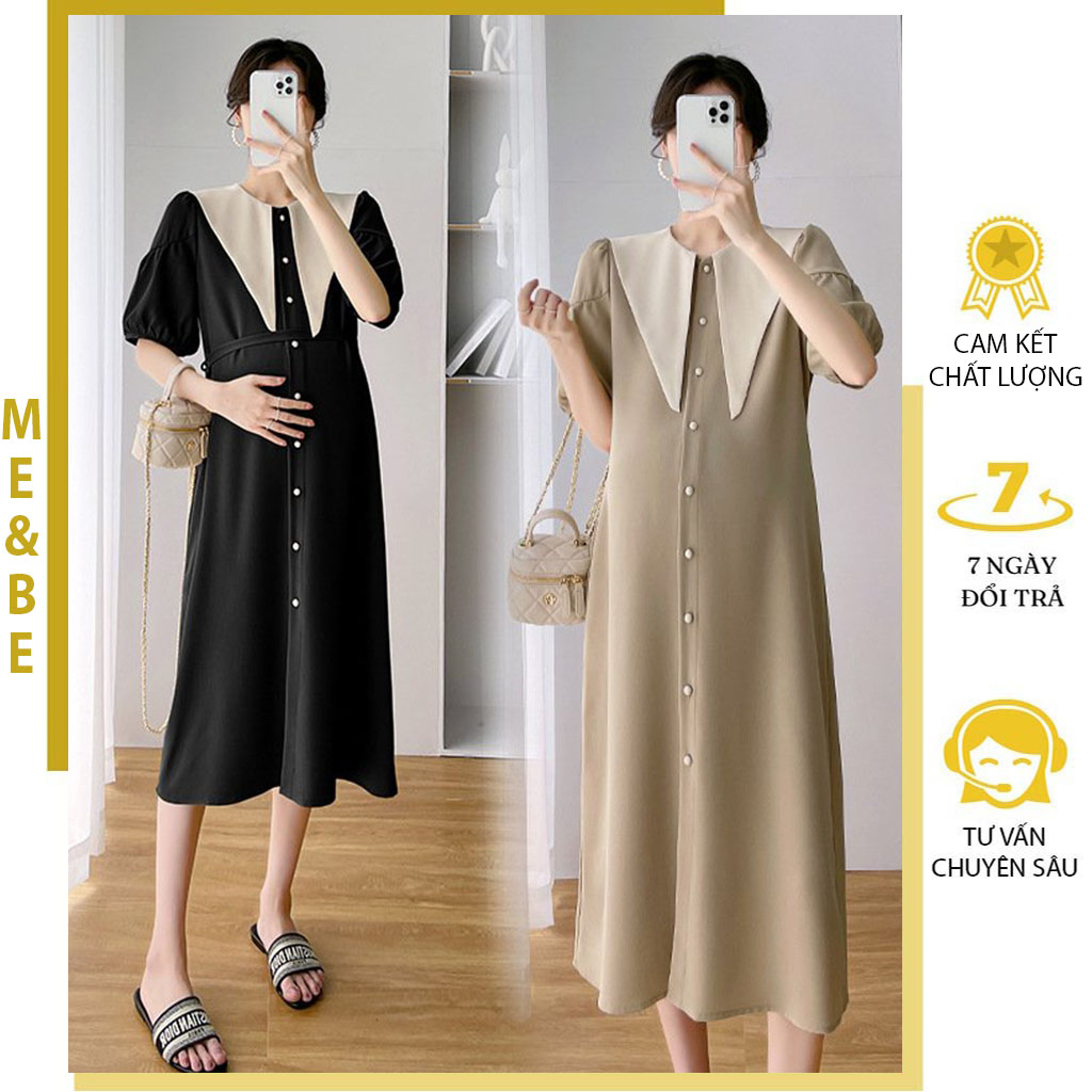 VÁY BẦU CÔNG SỞ DÁNG SUÔNG CỔ SƠ MI ĐIỆU ĐÀ - ĐẦ BẦU MÙA HÈ PHONG CÁCH HÀN QUỐC KIỂU DÁNG TRẺ TRUNG