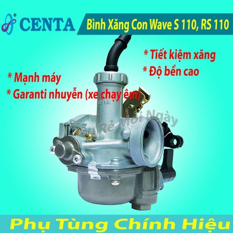 Bình xăng con CENTA Blade, Wave S110, RSV, RS110, RSX110 chính hãng (chế hòa khí cho xe honda)