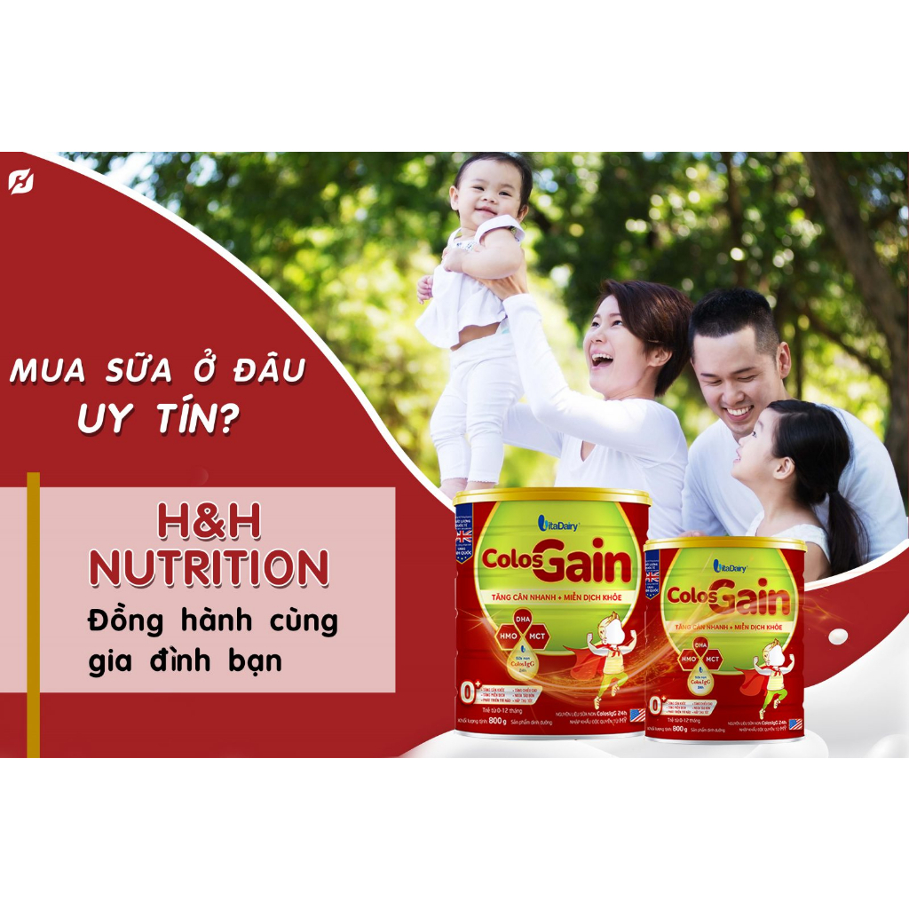 Combo 2 lon sữa Colos Gain Colosgain 0+ 1+ 800g (Quét mã tích xu)