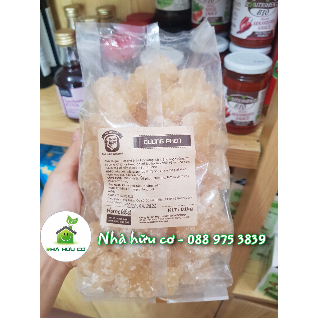 1kg Đường phèn nguyên chất không tẩy trắng - Giải nhiệt và thanh mát - Date: 10/11/2023 - Nhà hữu cơ