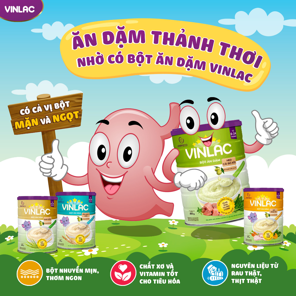 Bột ăn dặm Vinlac vị Yến mạch sữa