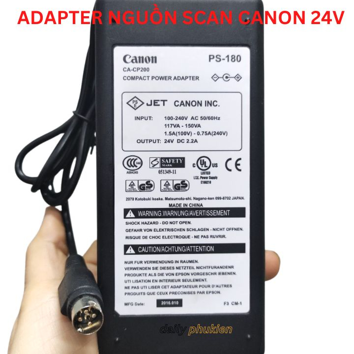 Adapter nguồn máy Scan Canon 24V 1.8a 2A 2.2a  chân 4 pin