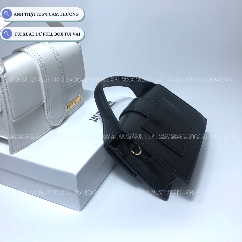 Túi jacquemus fullbox túi vải tem tag, túi Jac đeo chéo có quai xách thời thượng, hàng sẵn