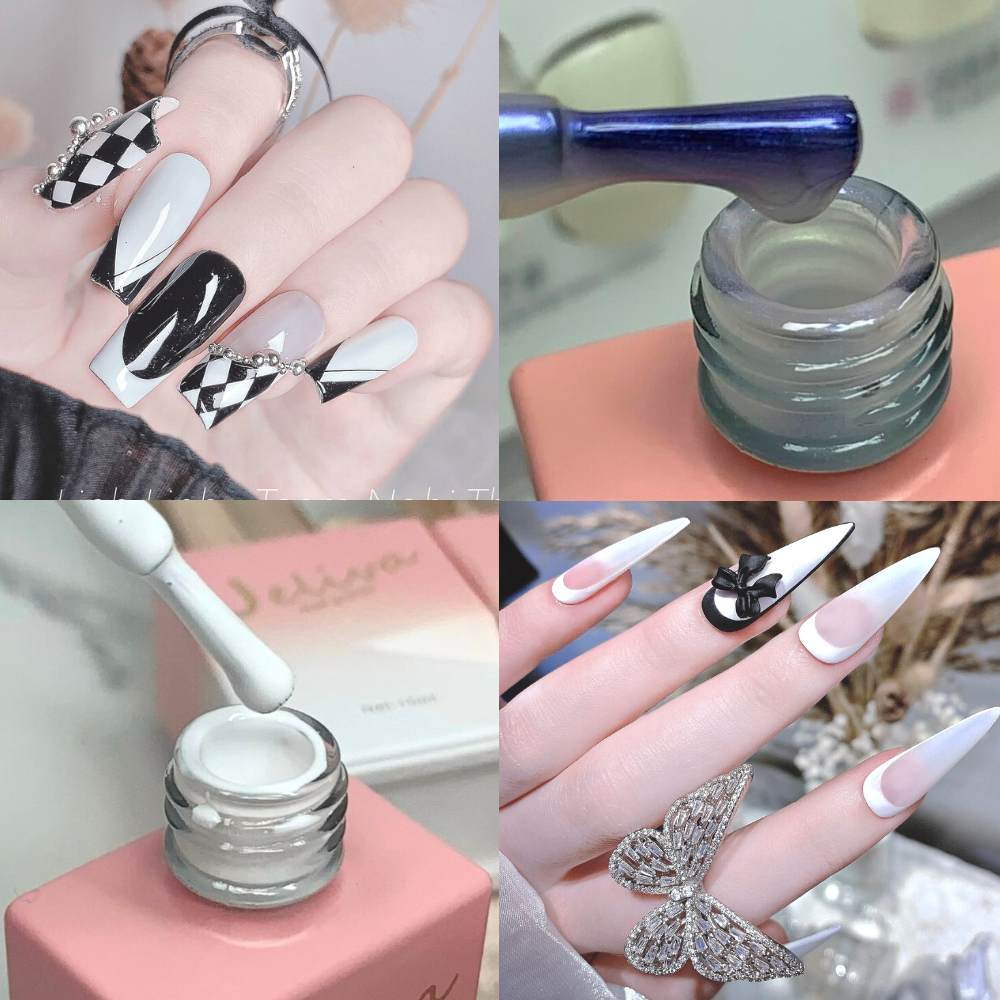 Set sơn gel trắng JELIVA 8 màu NGHI THẢO