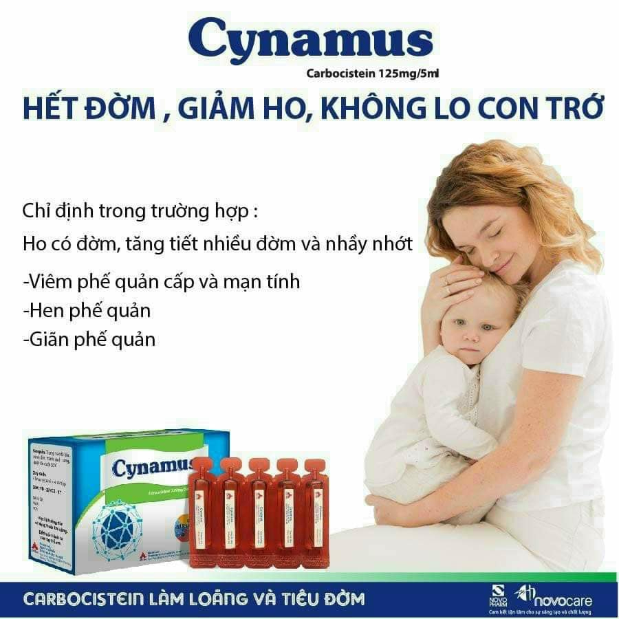 Cynamus hỗ trợ long đờm cho trẻ