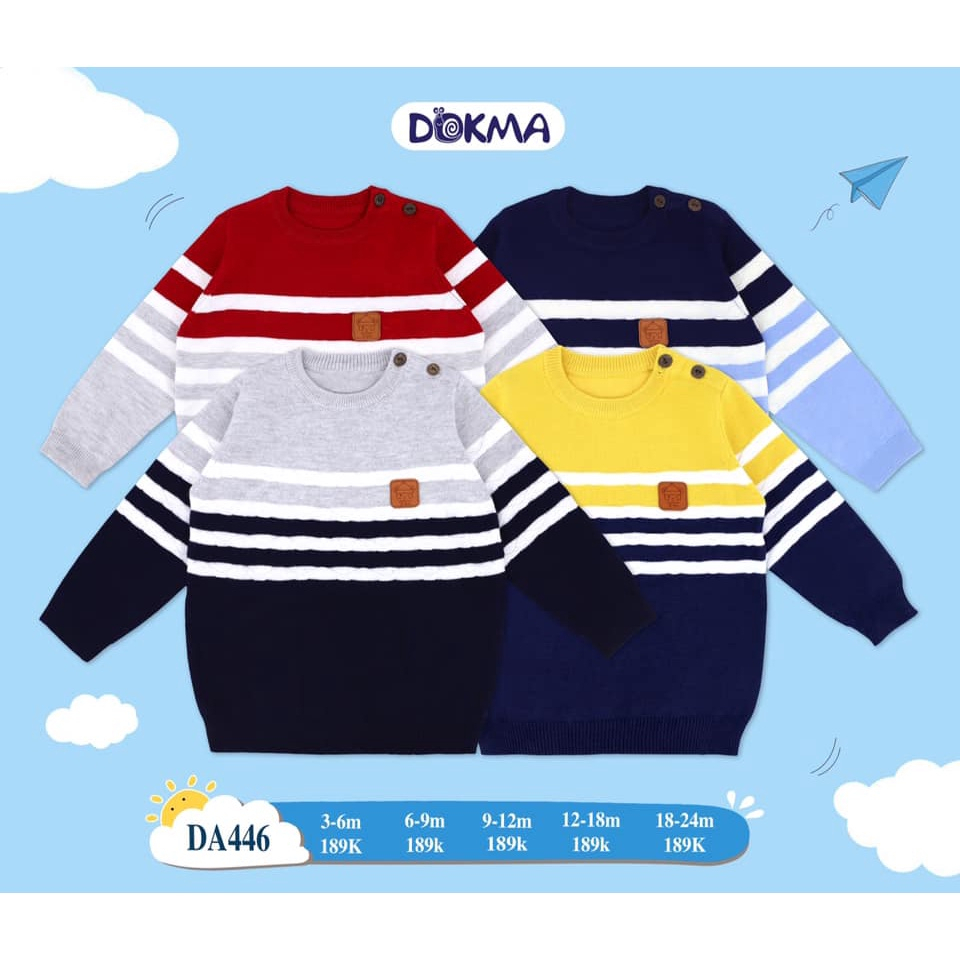 Áo len cài vai bé trai Dokma