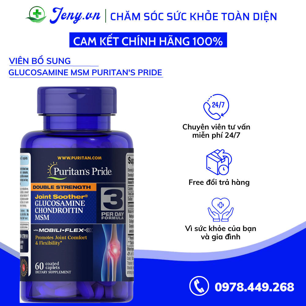 Viên Bổ Sung Glucosamine MSM Puritan's Pride Của Mỹ 60v