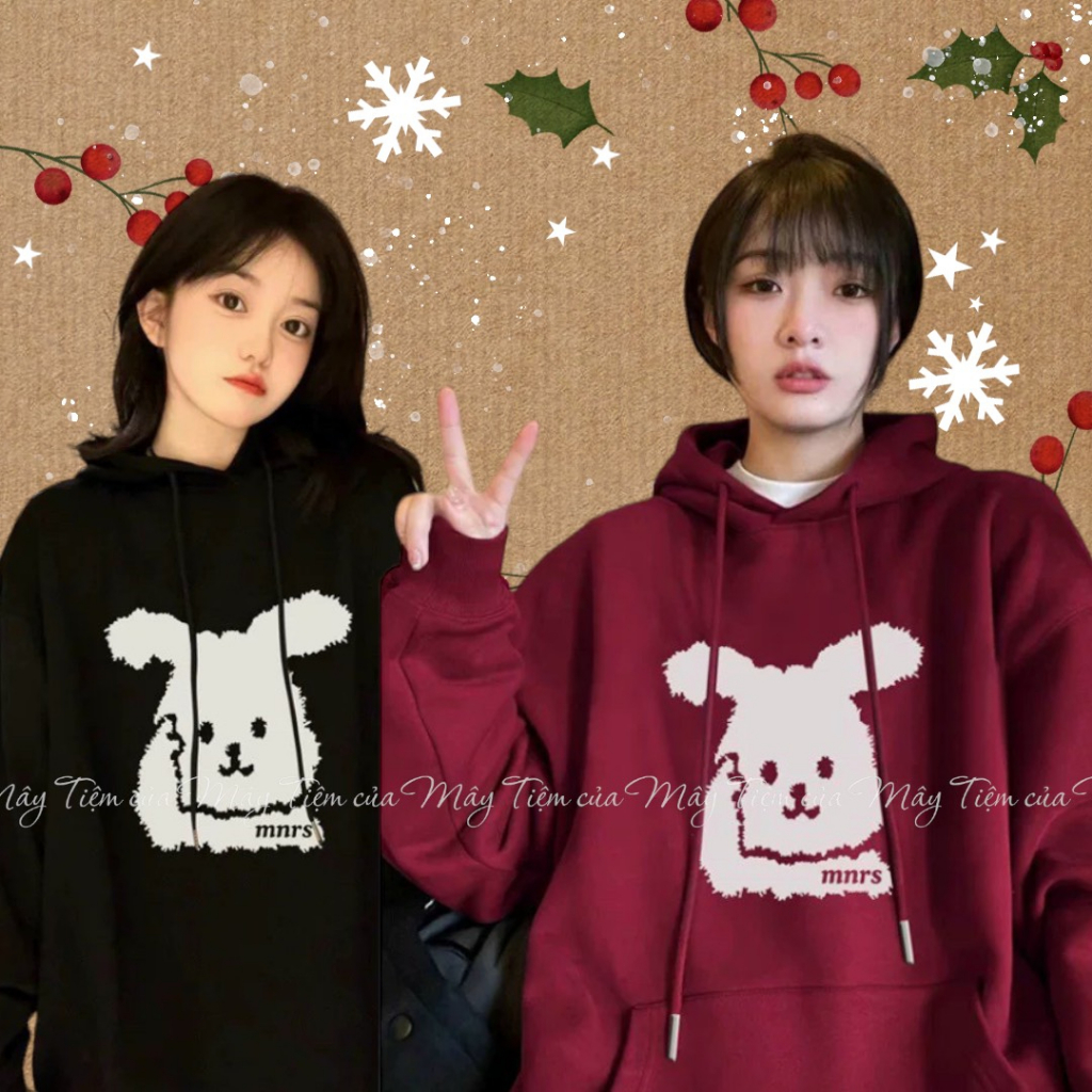 Áo khoác hoodie in hình chú thỏ cực xinh phong cách sành điệu cute hàn quốc dễ thương