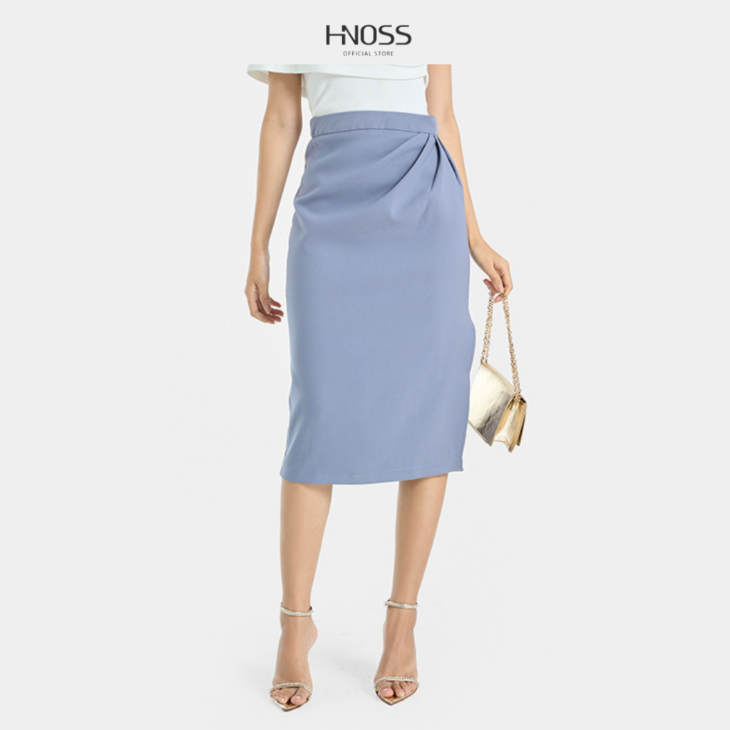 Chân Váy Nữ Thời Trang HNOSS Bút Chì Xếp Eo HNVLU026