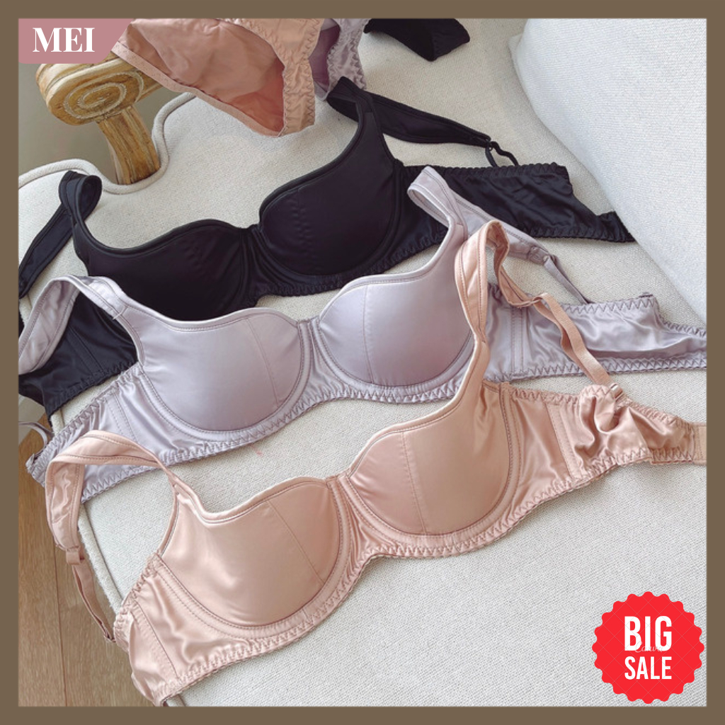 Bộ Lót Không Mút Đệm Mỏng Có Gọng Ren Sexy Cao Cấp, Lót Mỏng Nhẹ Nhàng Thoáng Mát Nâng Ngực Tự Nhiên_1611