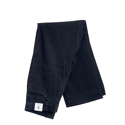 Quần jeans đen trơn lưng cao ống rộng