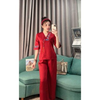 ĐỒ LAM ĐI CHÙA MẪU NỮ LỤA THÊU CỔ CAO CẤP