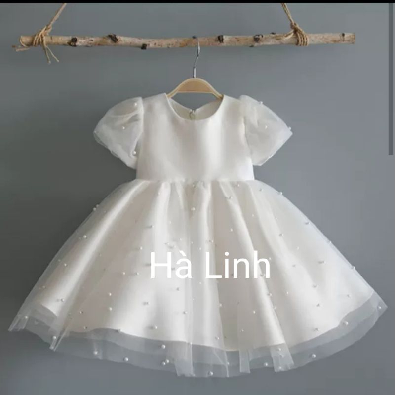 Đầm công chúa thiết kế bé gái, váy ngọc tay phồng dự tiệc, chụp ảnh, thôi nôi cho bé.