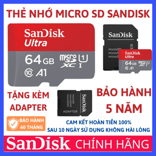 Hình ảnh Thẻ nhớ 64GB 32GB 16GB 8GB Thẻ nhớ SanDisk Ultra Class 10 667x 100MB/s chuyên dụng camera điện thoại, loa đài-BH 5 năm