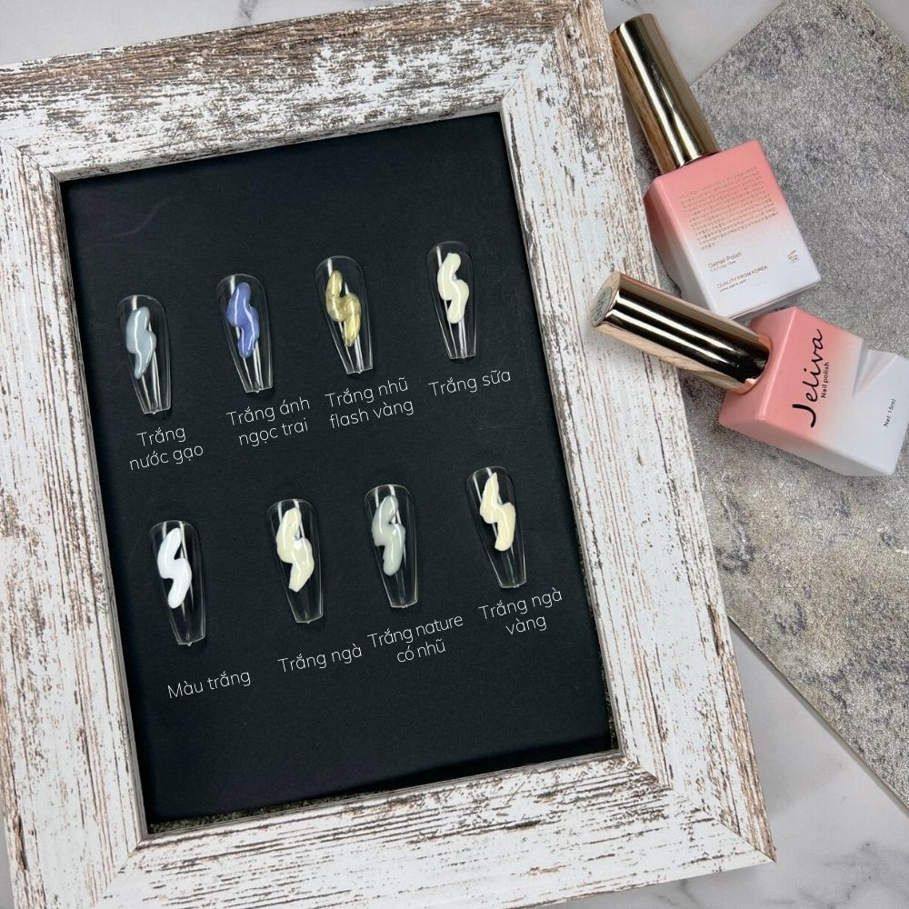 Set sơn gel trắng JELIVA 8 màu