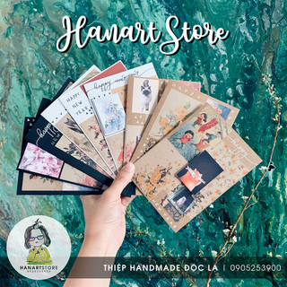 Thiệp Handmade, Thiệp Viết Tay Độc Lạ 2023 [HANART STORE] Thiệp Happy Birthday, Thank You, Best Wishes, Congratulations