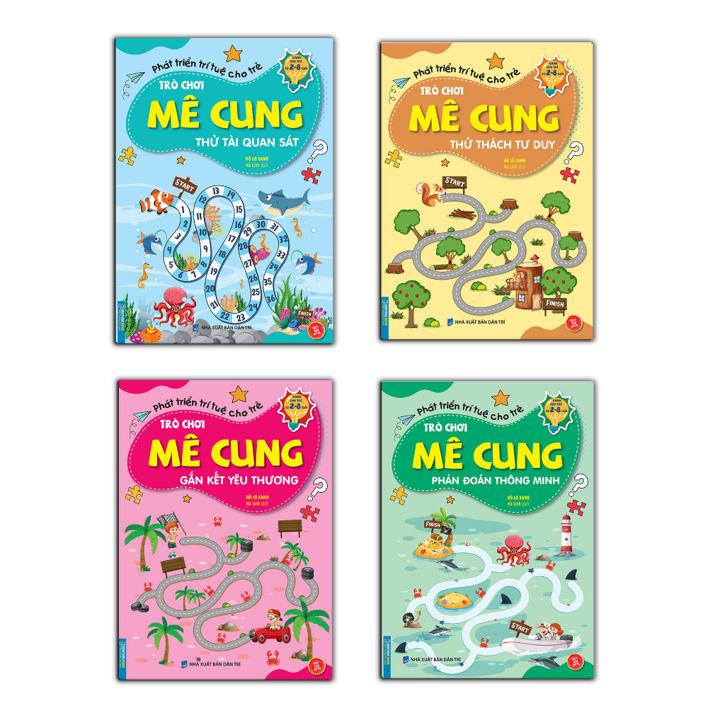 Sách- Combo 4 cuốn- Trò chơi mê cung cho bé 2-8 tuổi