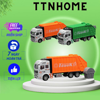 Xe ô tô chở rác xe rác đồ chơi trẻ em tỉ lệ 1:48 chạy cót