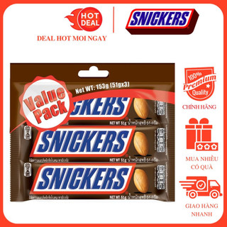 Kẹo Chocolate Snickers (51G x 3 Thanh)