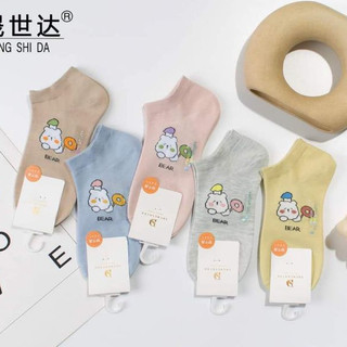 Tất vớ họa tiết vớ cổ ngắn 2230 vải bông cotton dày nhiều màu - 3cucarot