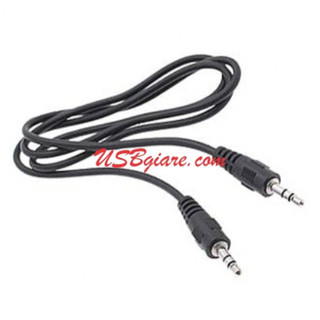 Cáp loa 2 đầu đực 3.5mm sợi tròn màu đen rẻ - 1.5m