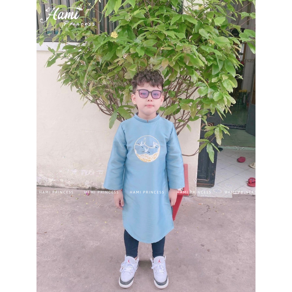 𝐀́𝐨 𝐃𝐚̀𝐢 𝐓𝐚𝐟𝐭𝐚 𝐁𝐞́ 𝐓𝐫𝐚𝐢 - Áo Dài Cách Tân