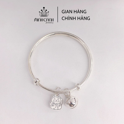 Vòng Bạc Mèo Thần Tài Có Khắc Tên Cho Bé - Minh Canh Jewelry
