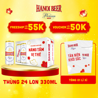 Mã BMLT35 giảm đến 35K đơn 99K Thùng 24 lon Bia Hanoi Premium - HABECO