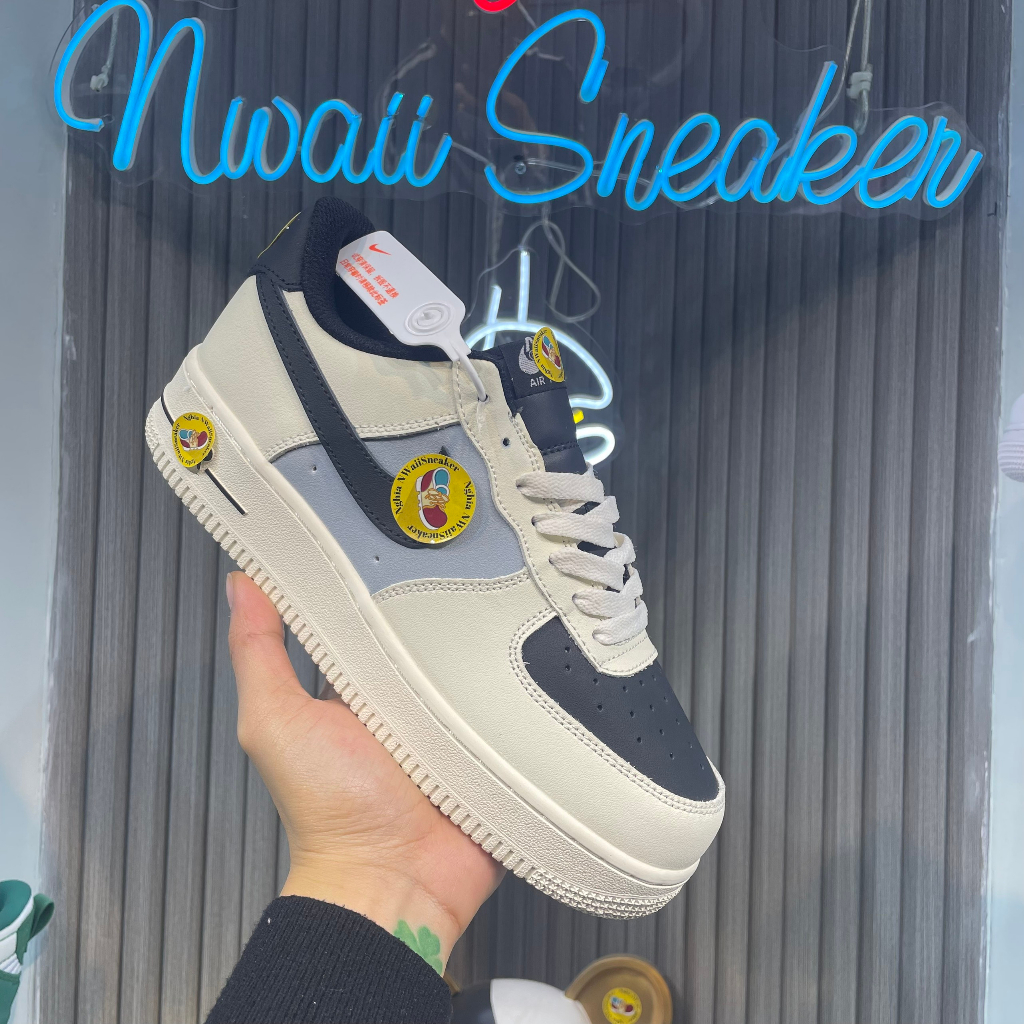 Giày thể thao Sneaker AF Trắng Đen Xanh