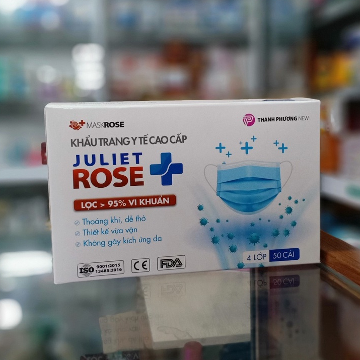 Khẩu Trang Y Tế Kháng Khuẩn 4 Lớp EU ROSE - ROSE MASK