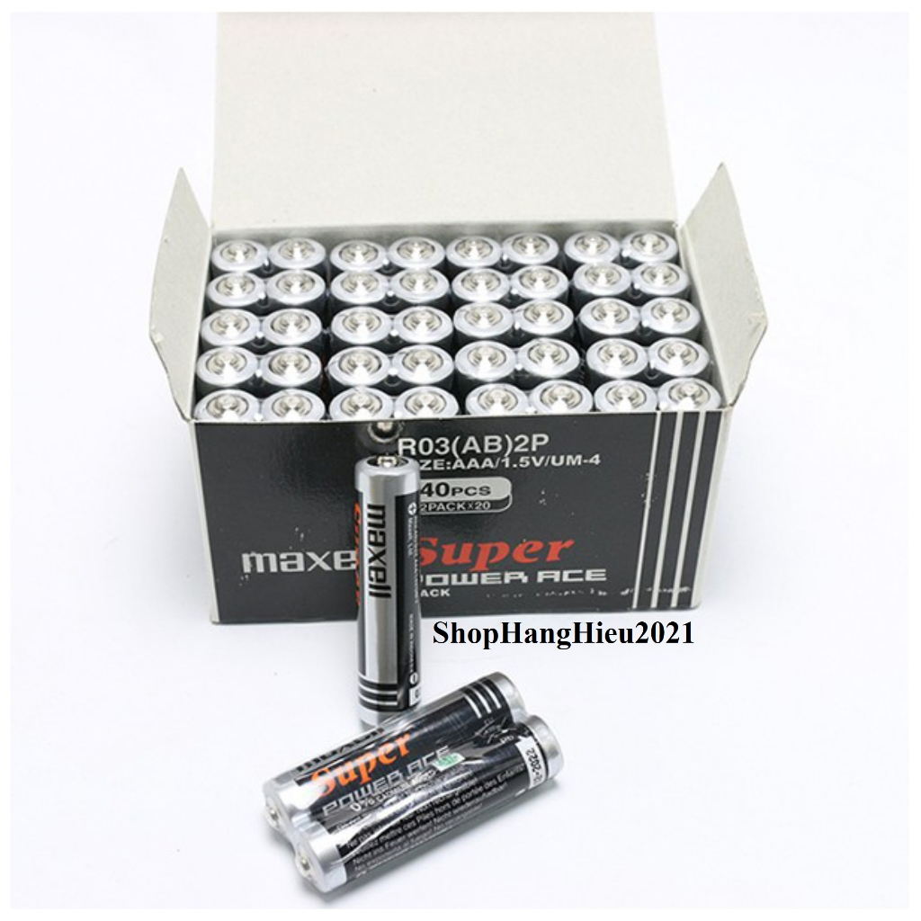 Hộp 40 Viên Pin AAA Maxell R032P Super Power ACE Hàng Chính Hãng Made in Indonesia