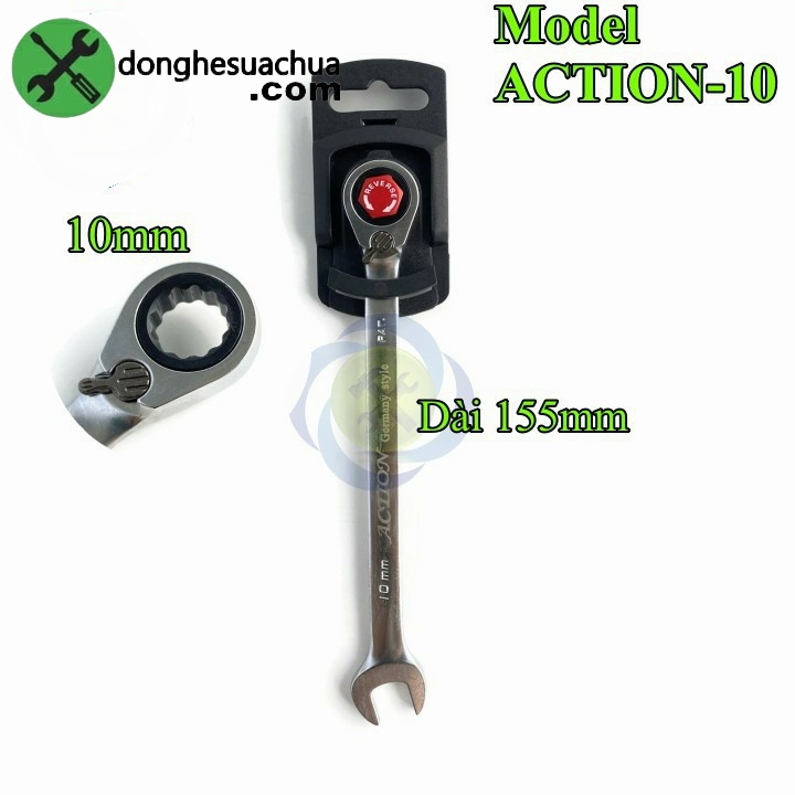 Cờ lê vòng miệng tự động Action 10mm có khóa gạt đảo chiều