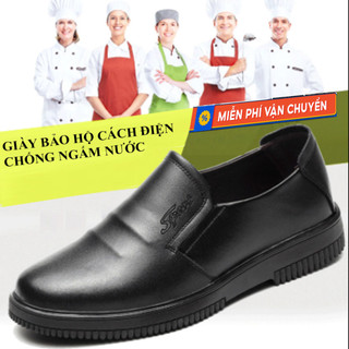 Giày bảo hộ lao động cho đầu bếp thợ điện cách điện chống trơn trượt mềm mại cách điện an toàn bảo hành 6 tháng