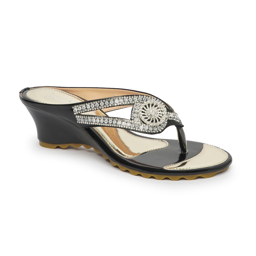 Dép Kẹp Nữ Hanatabi Đế Xuồng Cao 5cm Quai Xoàn Mã DEK5F703