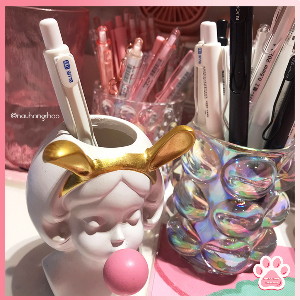 Bút Gel bấm DOMI mực đen ngòi 0.5mm phiên bản basic DM911 cao cấp, khô nhanh