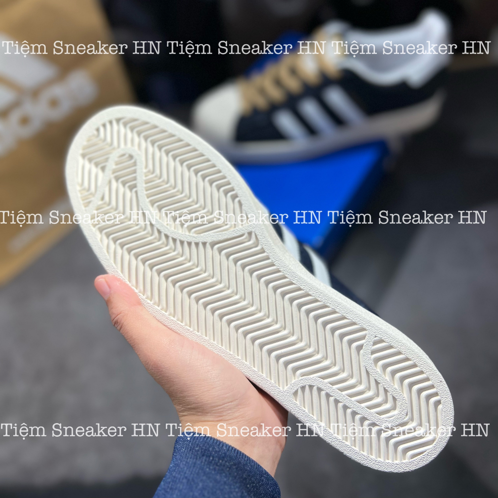 Giày Thể Thao  Adidas Superstar Navy White Giày Vải Da Bò Dây Vàng