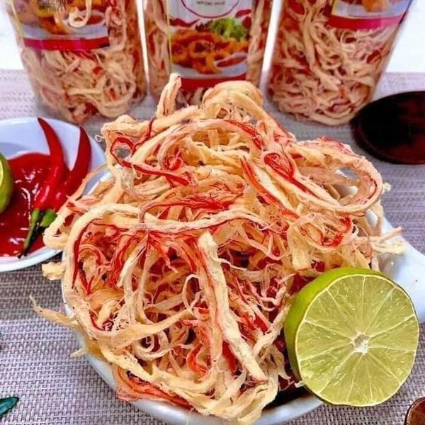 Khô mực hấp dừa xé sợi 500gr đồ ăn vặt Đà Nẵng vừa ngon vừa rẻ