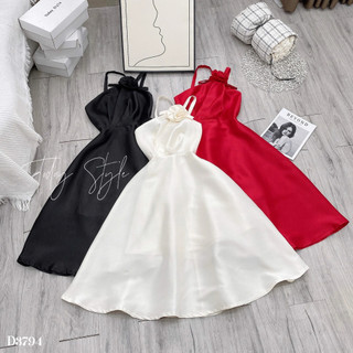 Đầm xòe 2 dây nơ ngực đi tiệc today style d3794 sang trọng