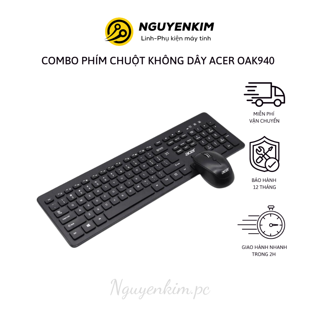 Combo Phím Chuột Không Dây Acer OAK940 Hàng Chính Hãng Bảo Hành 12 Tháng