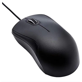 Amazon Basics 3-Button USB Wired Mouse - Black
