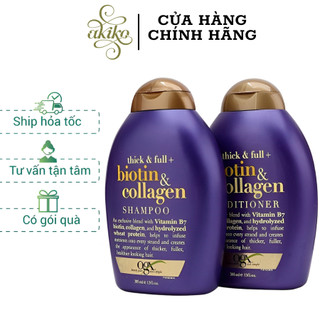 Dầu gội ogx biotin & collagen làm dày tóc 385ml thick & full + biotin & collagen shampoo