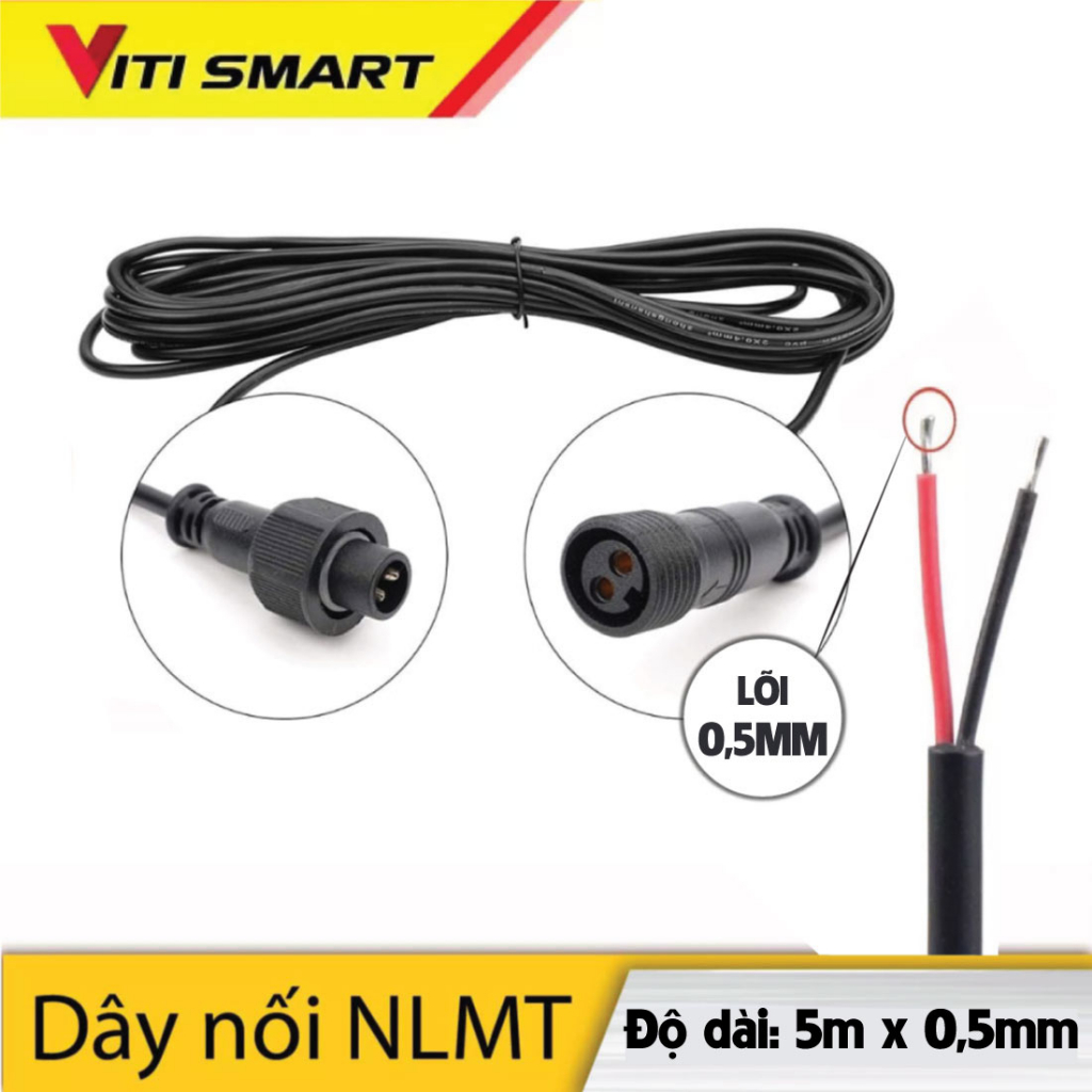 [Mã BMLTM50 giảm đến 50K] Dây nối dài cho đèn năng lượng mặt trời dài 5m chân kim 2 chấu VITI SMART