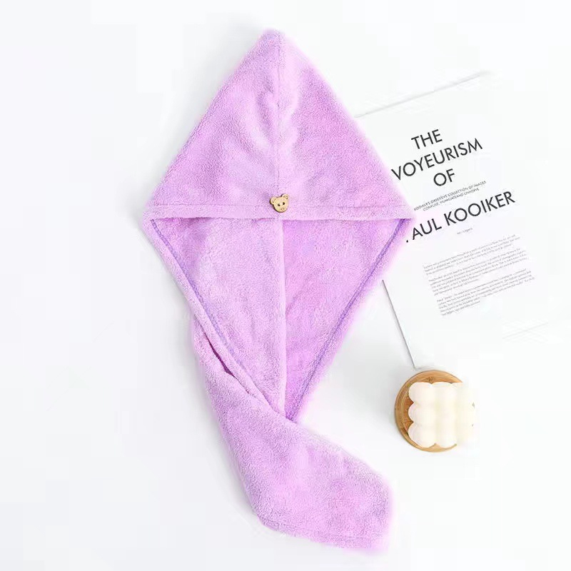 Khăn ủ tóc lau khô siêu tốc, khăn quấn đầu thấm hút Microfiber cao cấp, cố định tóc tiện lợi, dễ dàng